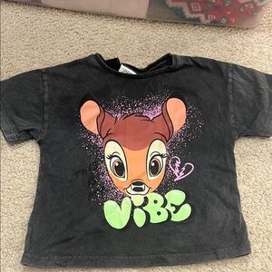 Zara Black Short Sleeve Graphic Tee